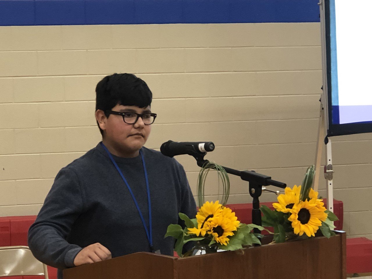 Jeremy Mancera, a Royal Junior High student, was among the speakers at a "Soaring to Success with Royal" luncheon held Oct. 19 at Royal High School. Mancera spoke of what his Royal experience meant to him.